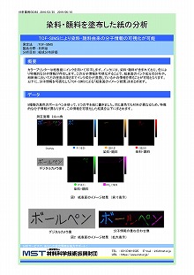 染料・顔料を塗布した紙の分析