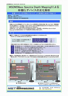 MSDM(Mass Spectra Depth Mapping)による有機ELデバイスの劣化解析