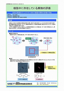 樹脂中に存在している異物の評価