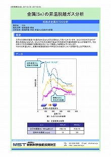 金属(Sn)の昇温脱離ガス分析