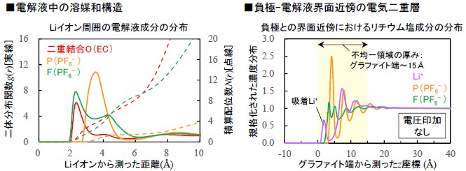 ESM-RISM法によるリチウムイオン二次電池 電解液成分の分布シミュレーション