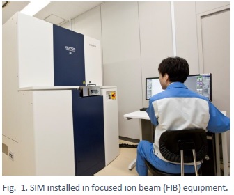 SIM installed in focused ion beam (FIB) equipment.