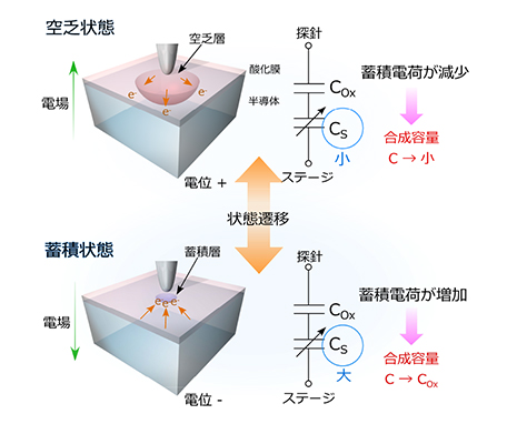 電気容量変化によるキャリア分布の可視化　原理