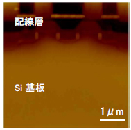 AFM像（凹凸像）： MOSFET