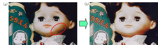 Fig. 3  Effect of reducing dark current and pixel-to-pixel variation (fixed pattern noise) t of - pinned PD; (a) conventional PD, (b) pinned PD